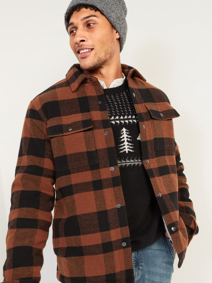 Cozy Sherpa-Lined Plaid Wool-Blend Shirt Jacket | The Best Gifts For ...