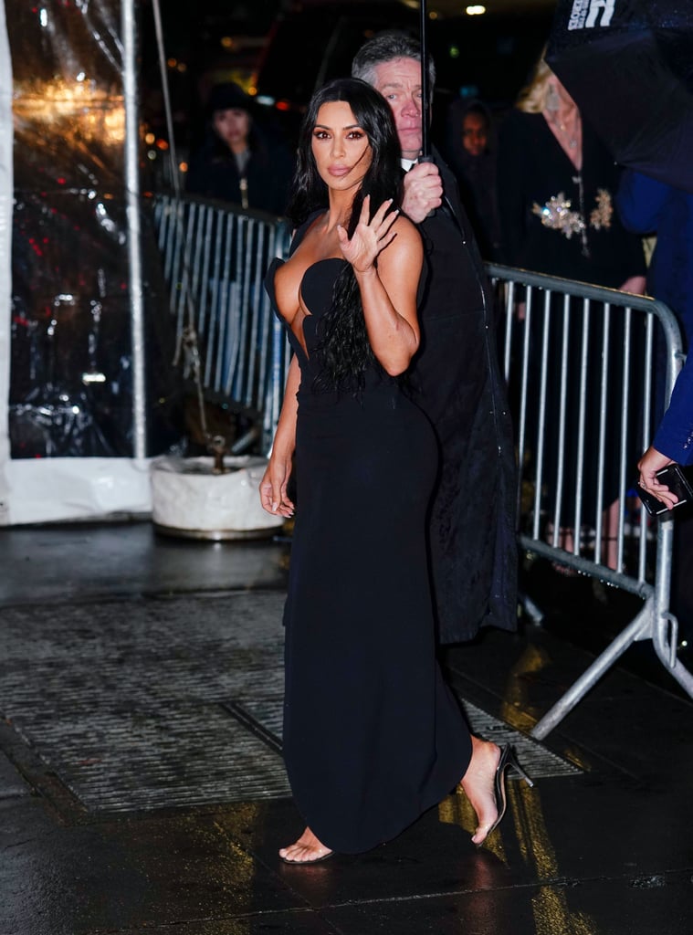 Kim and Kourtney Kardashian Black Dresses amfAR Gala 2019