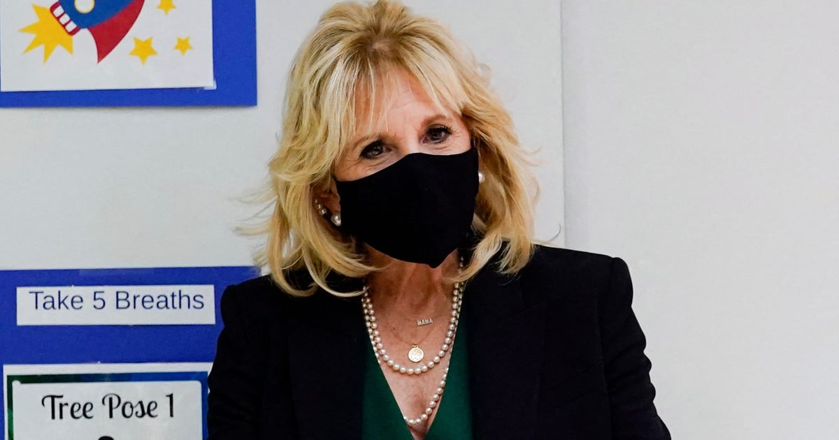 The Politics of Pearls: Jill Biden Keeps the Trend Going Strong in Her Pearl-Strung Face Mask