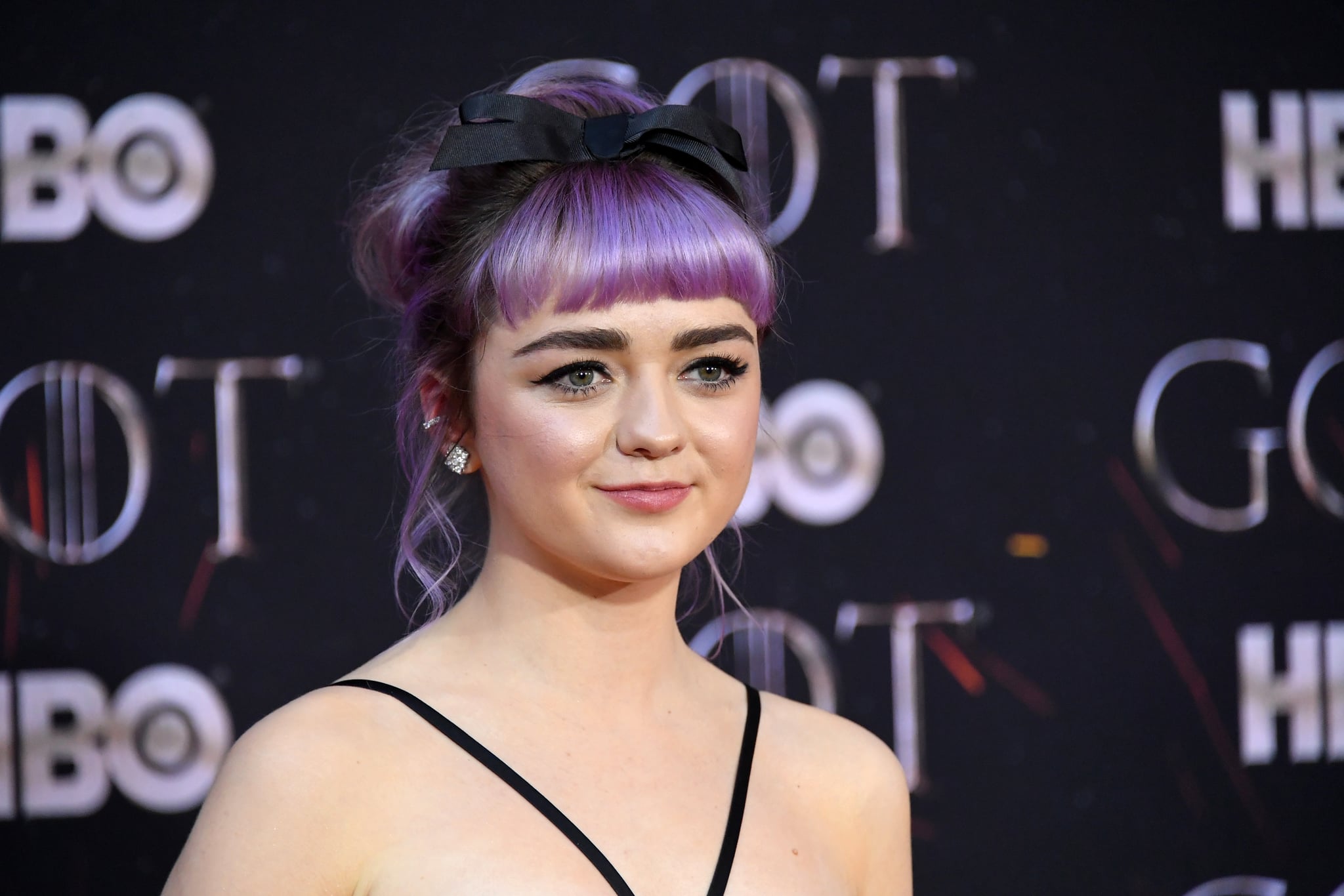 Maisie Williams With Electric Purple Hair This Spring