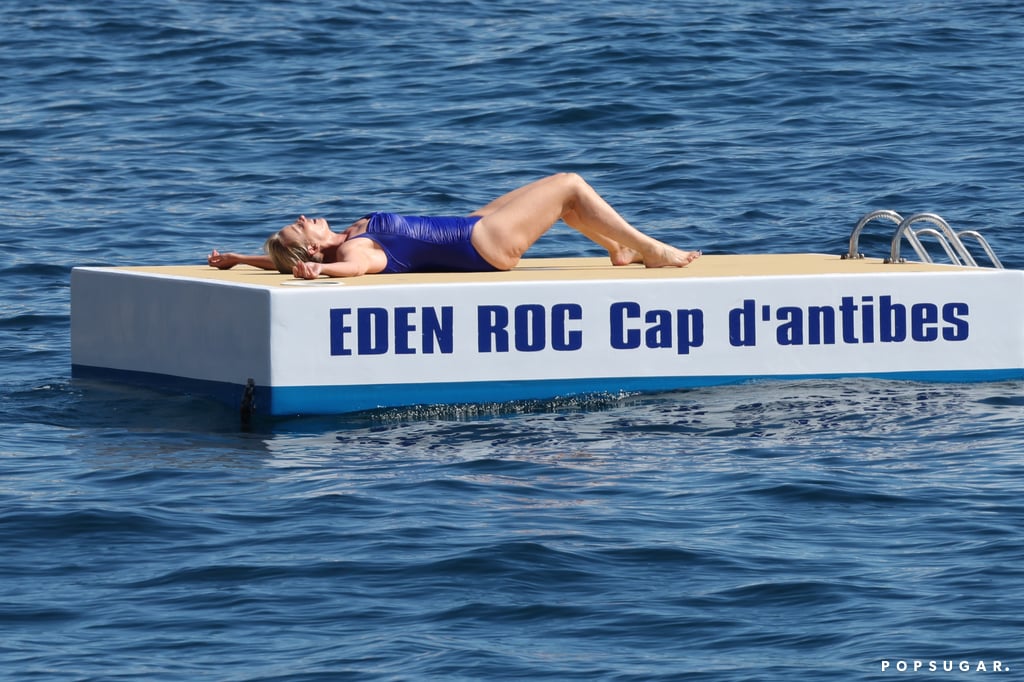 Emma Thompson Swimming in Cannes May 2017