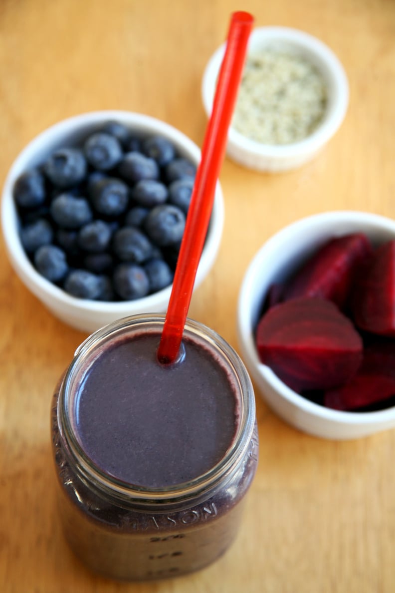 Beet Blueberry Chocolate Protein Smoothie