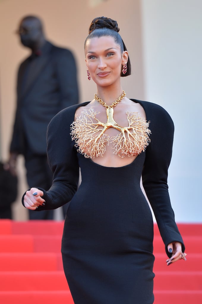 See Photos of Bella Hadid's Intricate Bun at Cannes