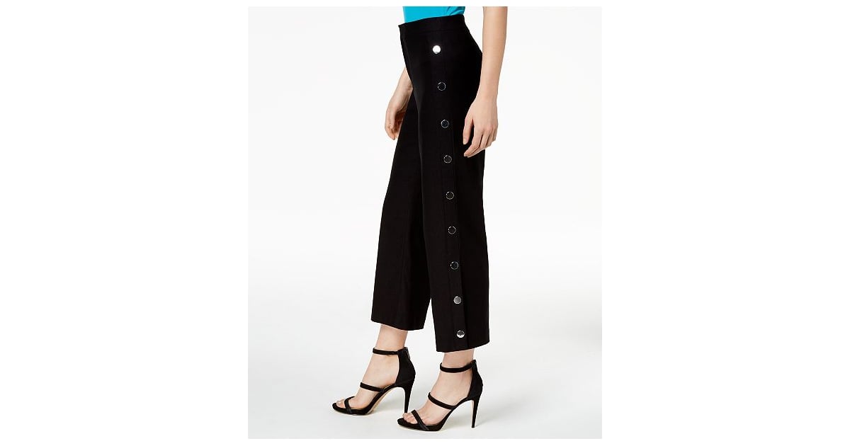 wide leg sailor pants with buttons