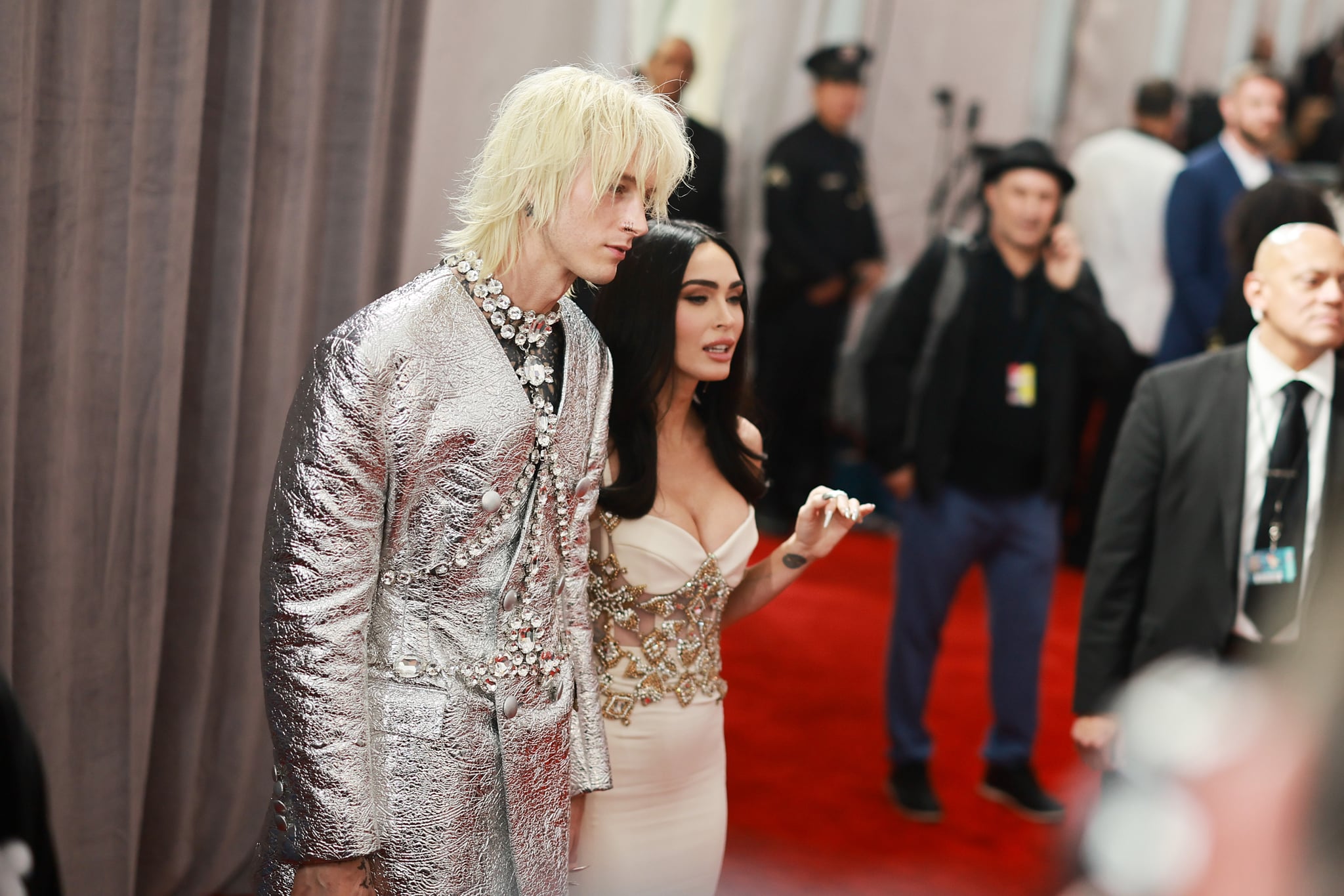 LOS ANGELES, CALIFORNIA - FEBRUARY 05: Machine Gun Kelly and Megan Fox attends the 65th GRAMMY Awards on February 05, 2023 in Los Angeles, California. (Photo by Matt Winkelmeyer/Getty Images for The Recording Academy)