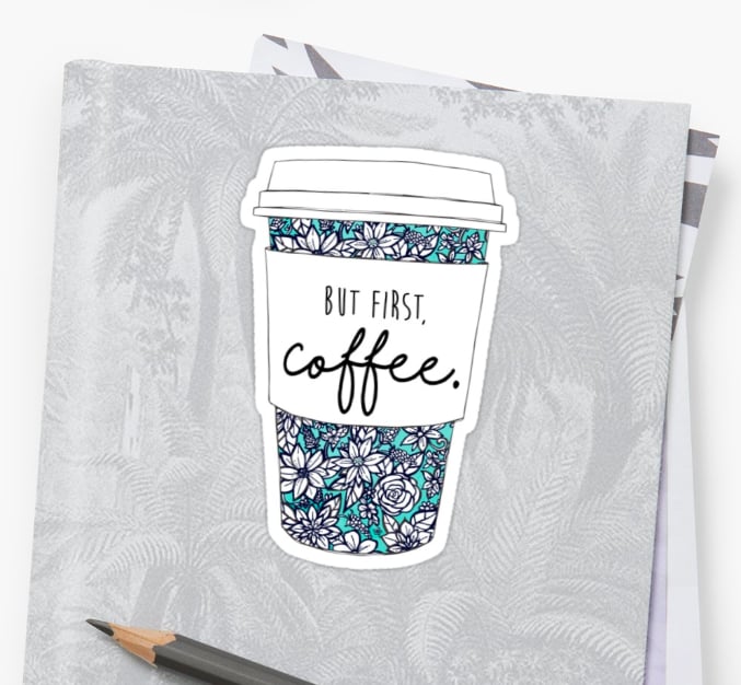 Floral Coffee Sticker