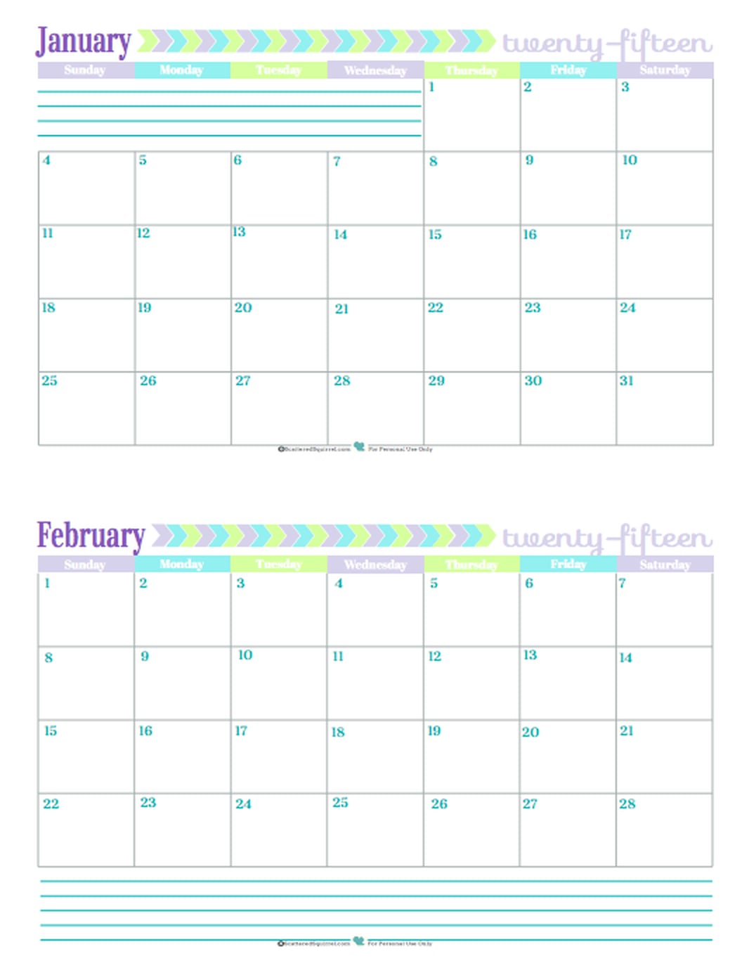 Free Printable 2015 Calendar | POPSUGAR Smart Living