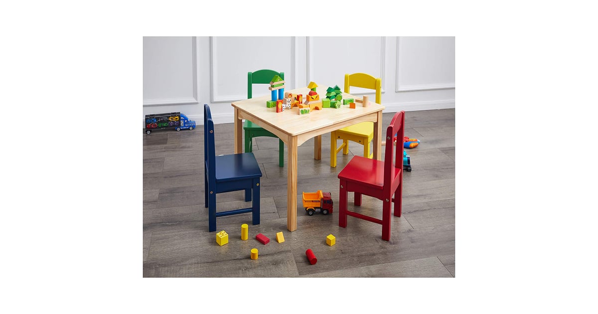 AmazonBasics Kids Wood Table and Chair Set Best Kids' Furniture on Sale on Amazon POPSUGAR