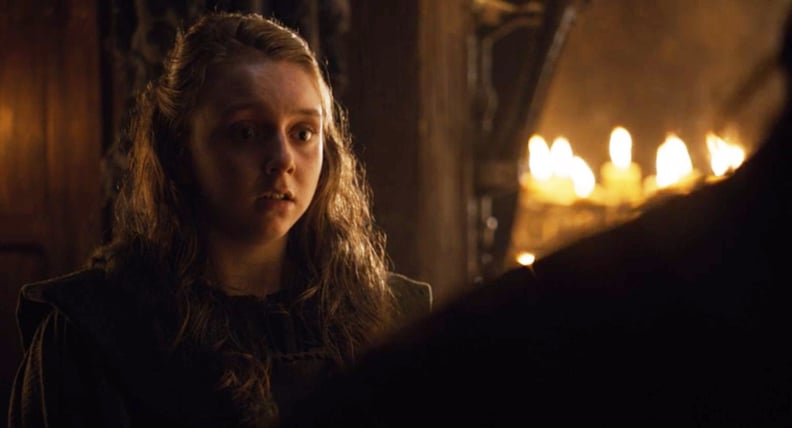 Arya giving a message from her own family for the violence at the Red Wedding Revenge