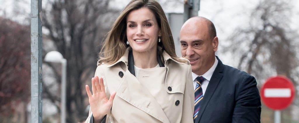 Queen Letizia Wearing a Trench Coat December 2016