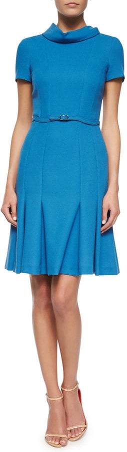 Carolina Herrera Cowl-Neck Pleated Fit-and-Flare Dress ($2,290)