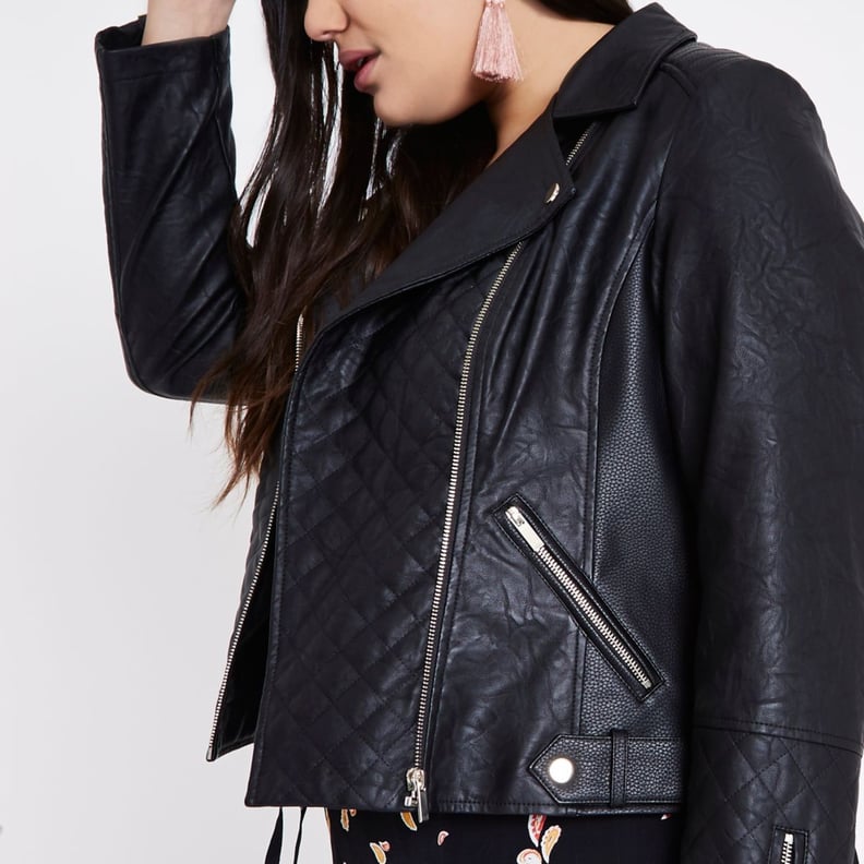 River Island Black Faux Leather Biker Jacket