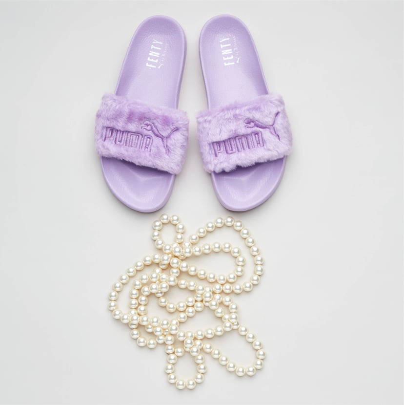 Furry puma slides price sale