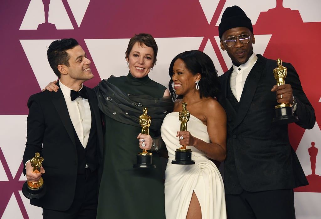 Pictured: Regina King, Rami Malek, Mahershala Ali, and Olivia Colman