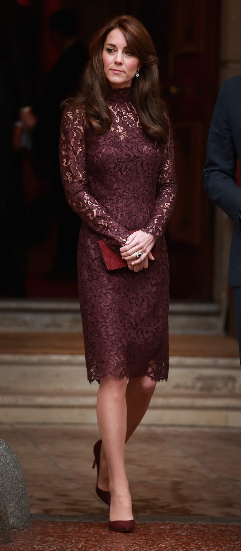 See Kate Middleton Nail the Color of the Year in Maroon Lace Dolce &  Gabbana Dress