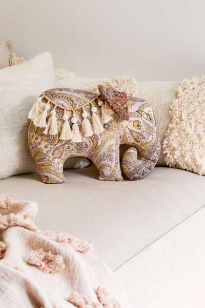Boho Elephant Throw Pillow