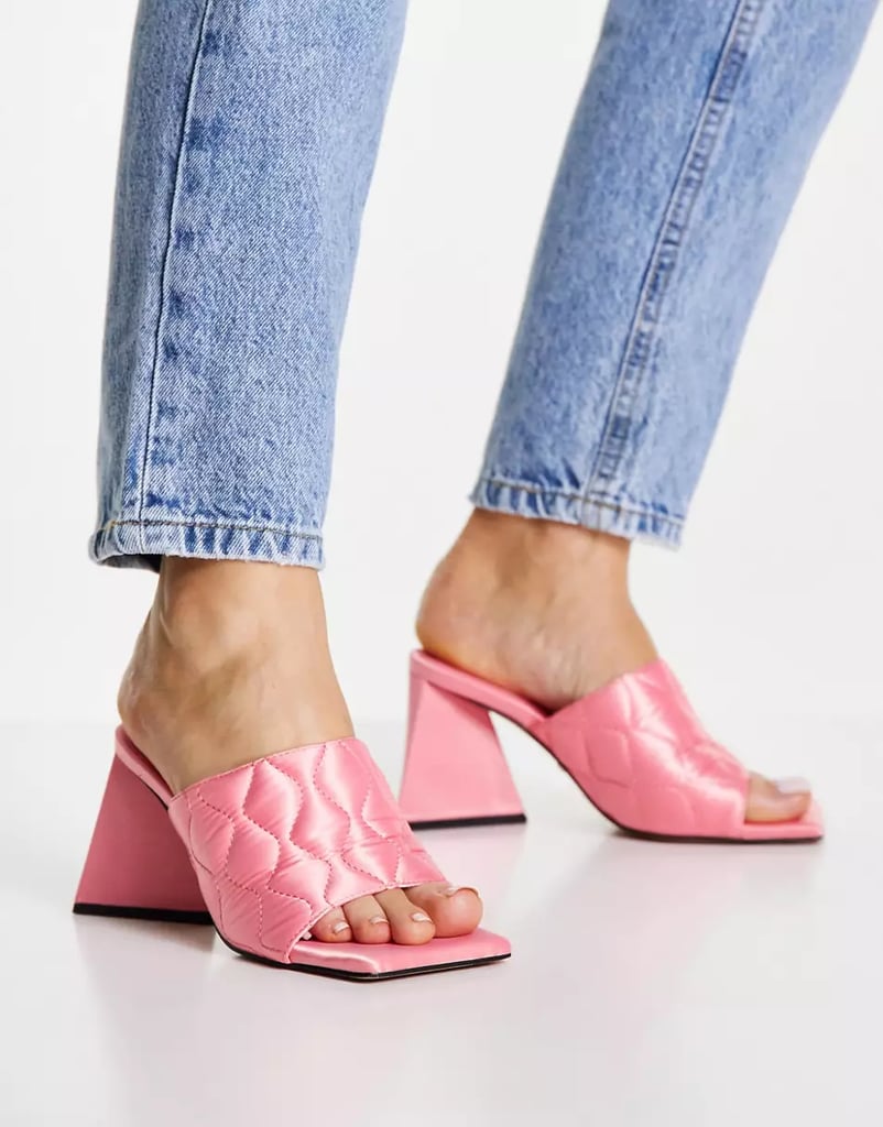 Pink Perfection: Topshop Racer Quilted Mid Heel Mules