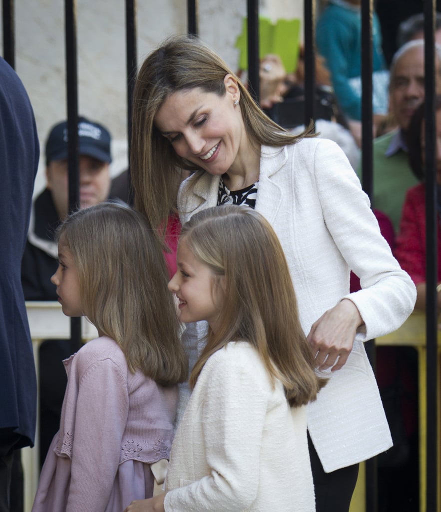 The Queen looked after her daughters during an Easter mass in April.