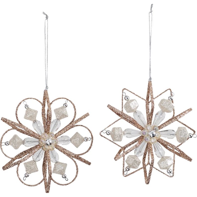 2 piece Snowflake Holiday Shaped Ornament Set