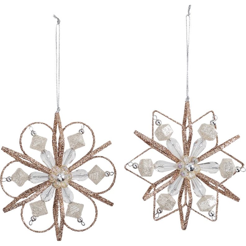 2 piece Snowflake Holiday Shaped Ornament Set