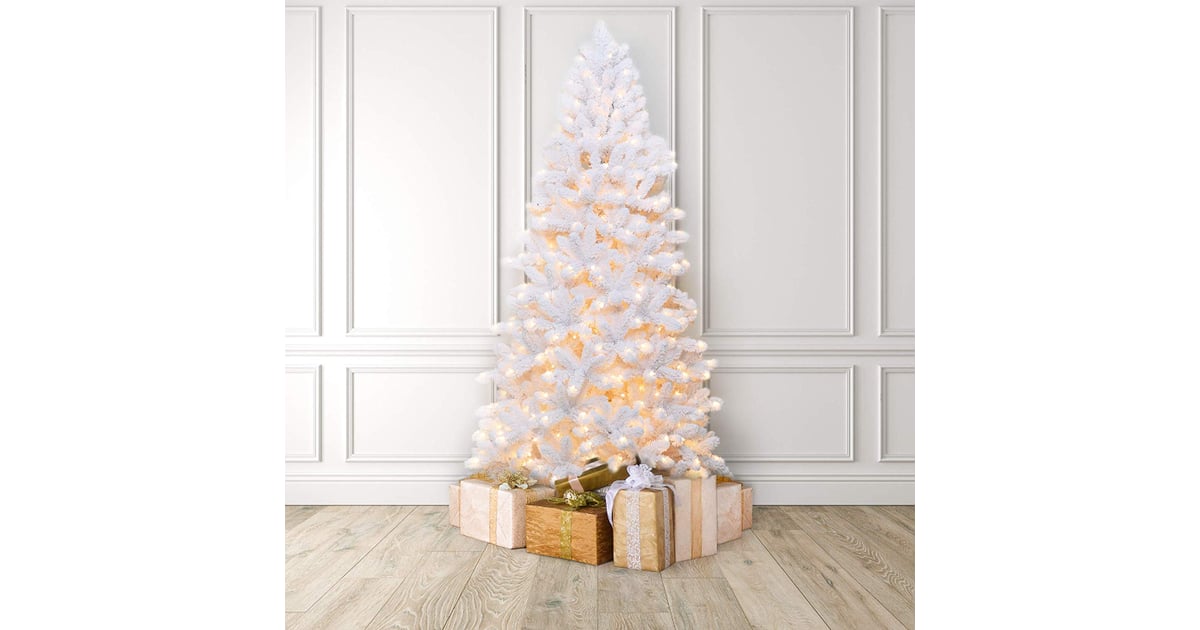 Martha Stewart Flocked White Pine PreLit Artificial Christmas Tree The Best Holiday Decor on