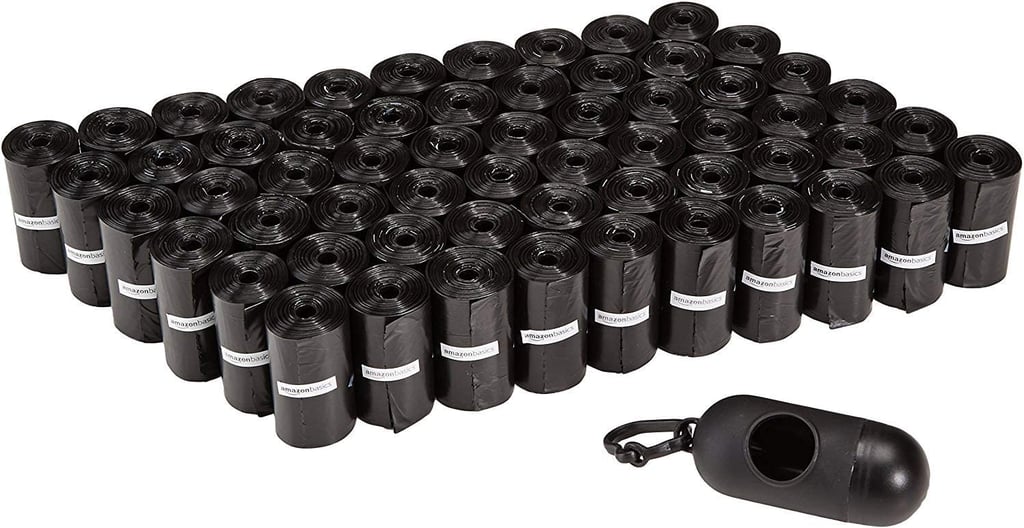 Amazon Basics Unscented Standard Dog Poop Bags with Dispenser and Leash Clip (Pack of 60 Rolls)