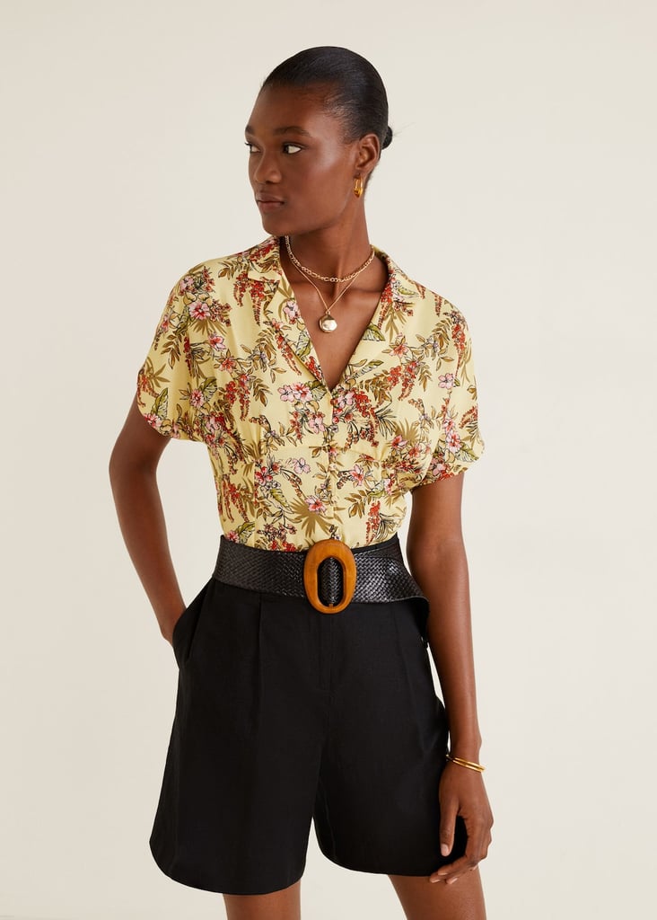 Mango Tropical print blouse