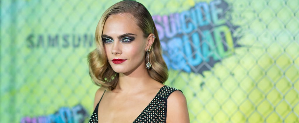 Cara Delevingne in Anthony Vaccarello Suicide Squad Premiere