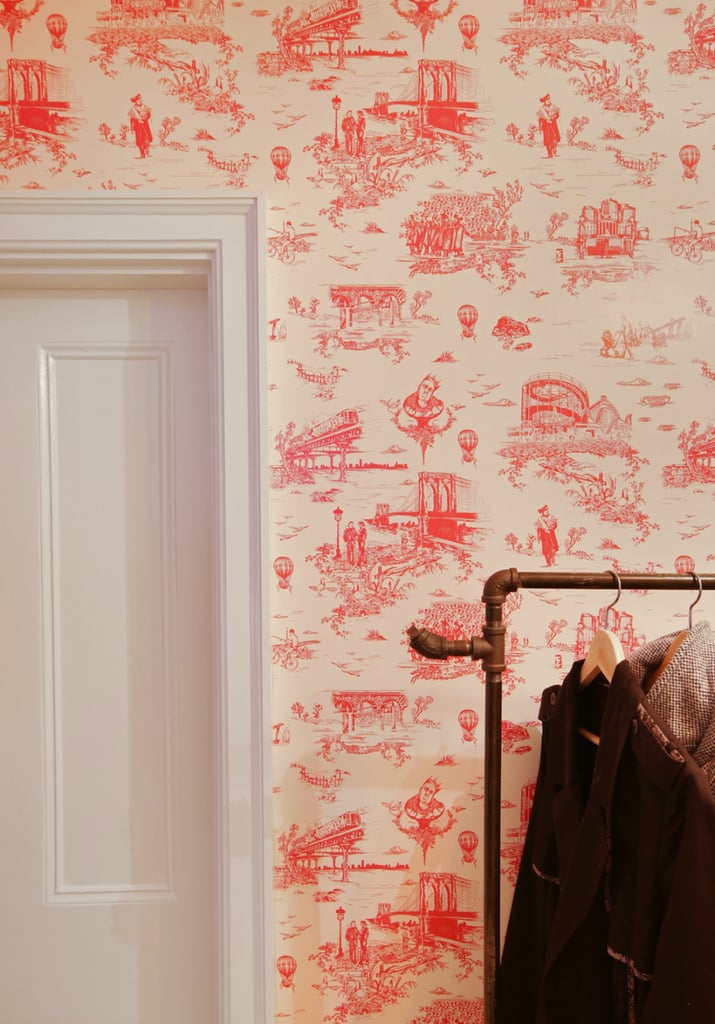 Mike custom-designed the Brooklyn-themed toile wallpaper with Flavor Paper.