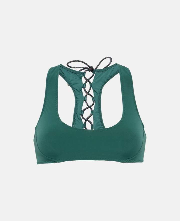 Hailey Baldwin Green Strappy Bikini POPSUGAR Fashion