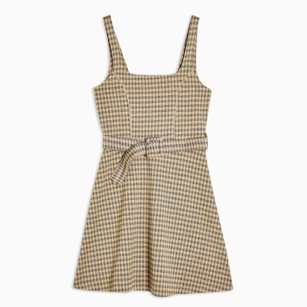 Topshop Jacquard Belted Pinafore Dress