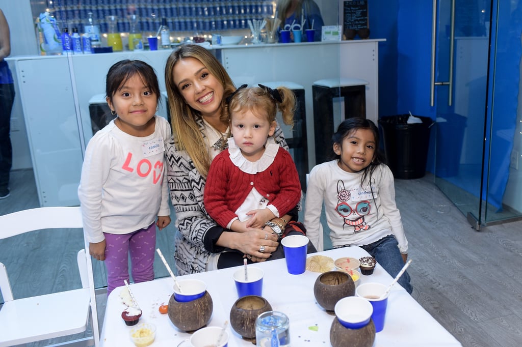 Drew Barrymore and Daughters at Jessica Alba's Holiday Event