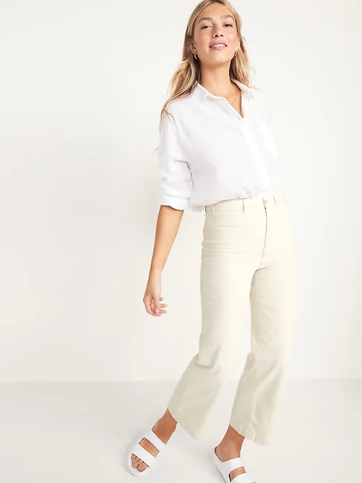 Old Navy Extra High-Waisted Canvas Wide-Leg Cropped Pants