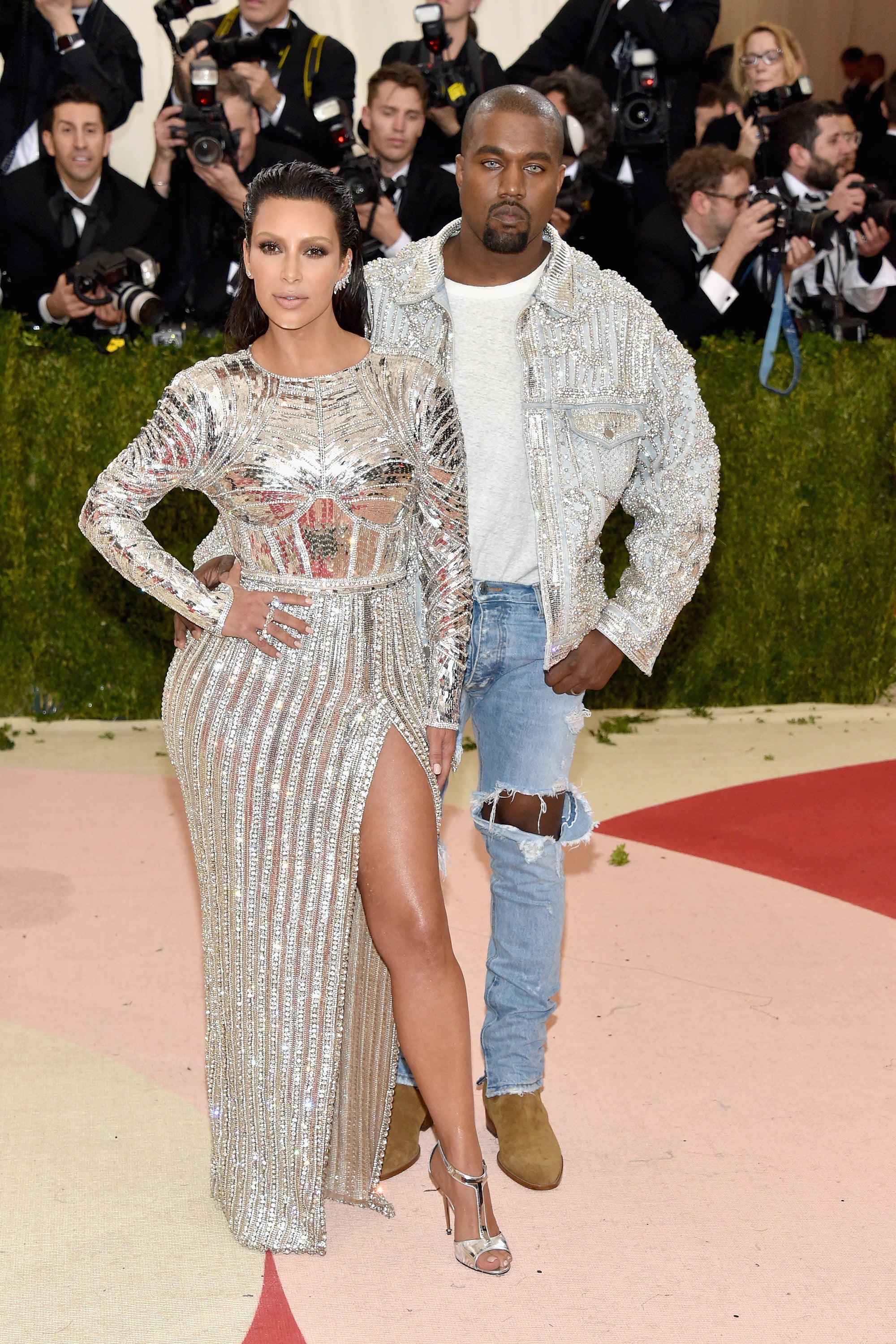 Kim Kardashian And Kanye West At The Met Gala In 2016 50 Kim Kardashian Outfits That Define The Whole Damn Decade Popsugar Fashion Photo 33