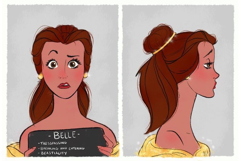 These Disney Princess Mugshot Drawings Are Pretty Dark | POPSUGAR Smart  Living