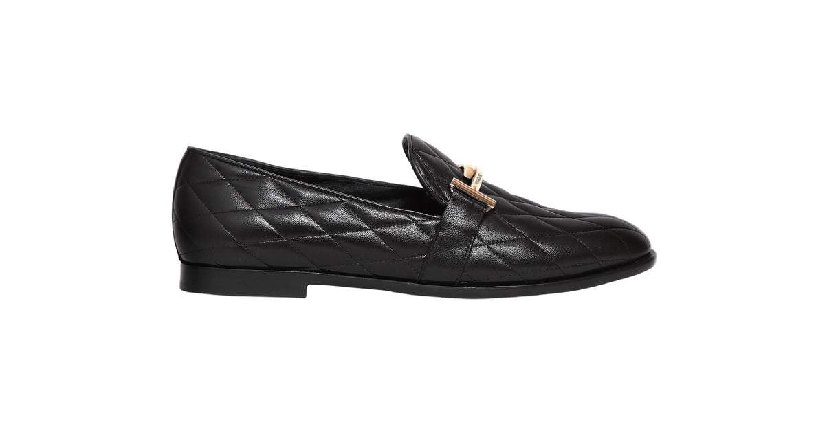 tod's double t quilted loafers