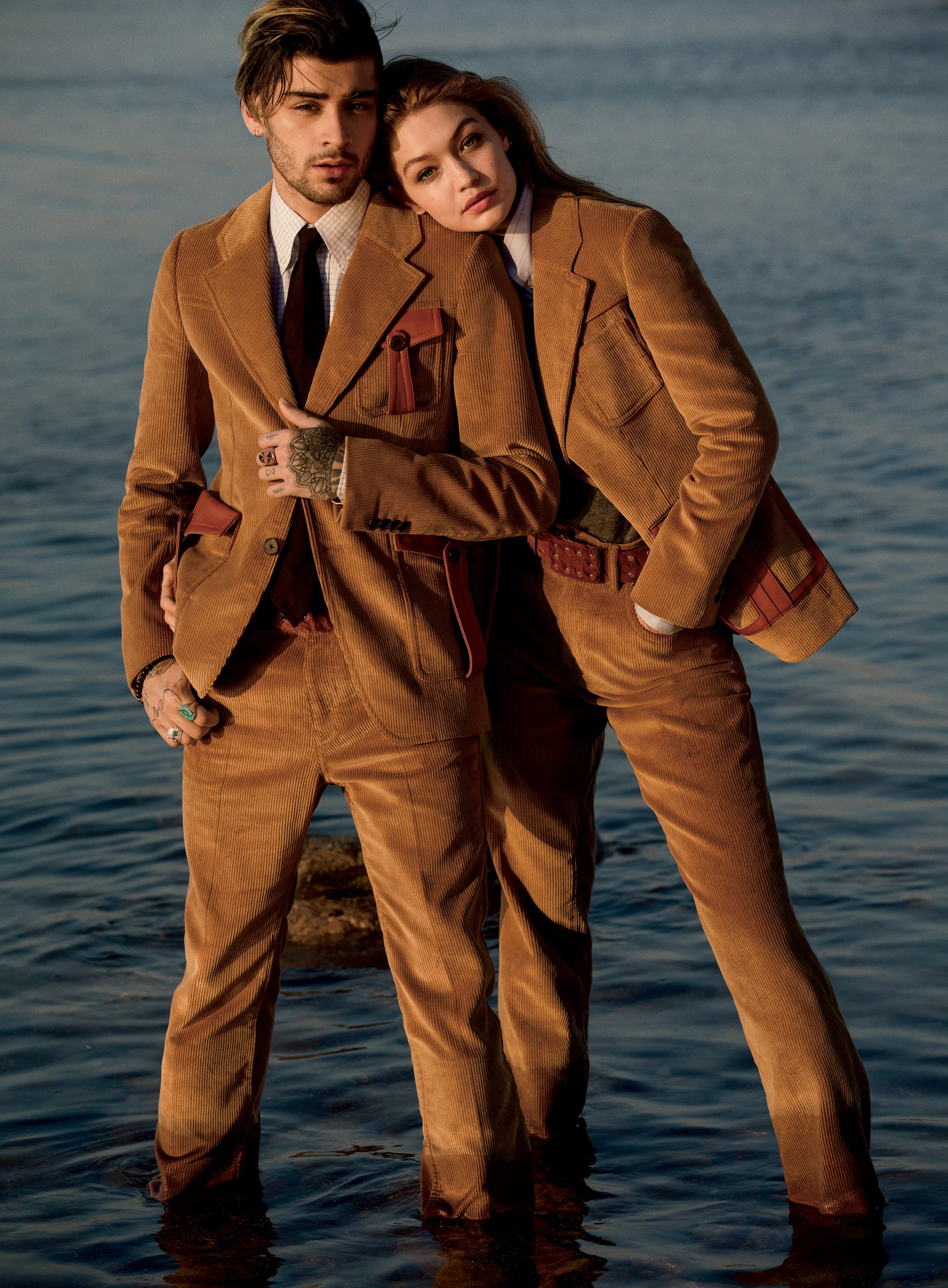 Gigi And Zayn Wearing Matching Prada Suits Vogue Apologizes For Gigi Hadid And Zayn Malik S Controversial Magazine Cover Popsugar Fashion Photo 5 He had been recently observed in los angeles wearing a coach the navy blue versace suit jacket rocked with the simple black inner tee looked both catchy and classy and highlighted his asian persona even more. zayn wearing matching prada suits