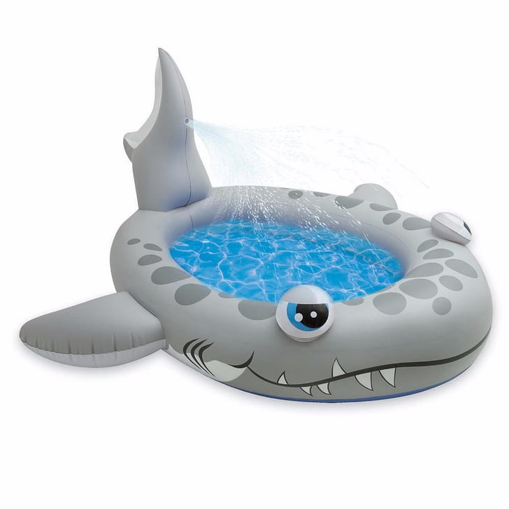 LIOOBO Kids Pool Float Inflatable Swimming Pool Float Rider Grey Shark Shape 80x60cm 