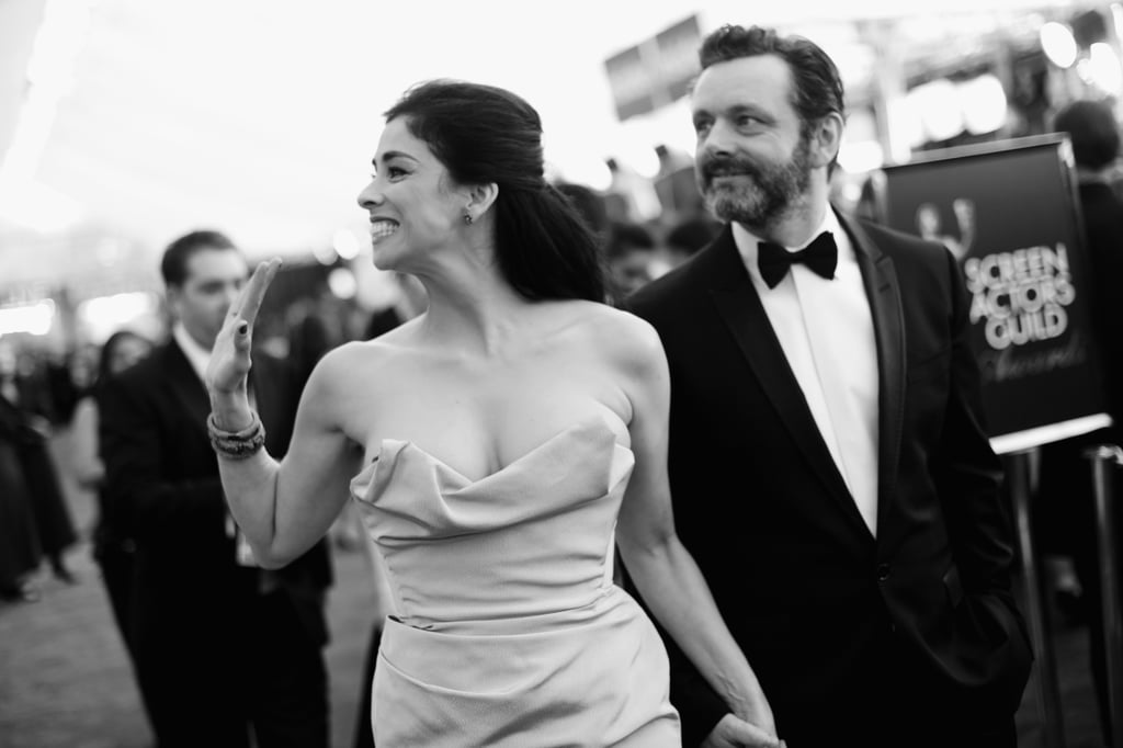 Pictured: Michael Sheen, Sarah Silverman