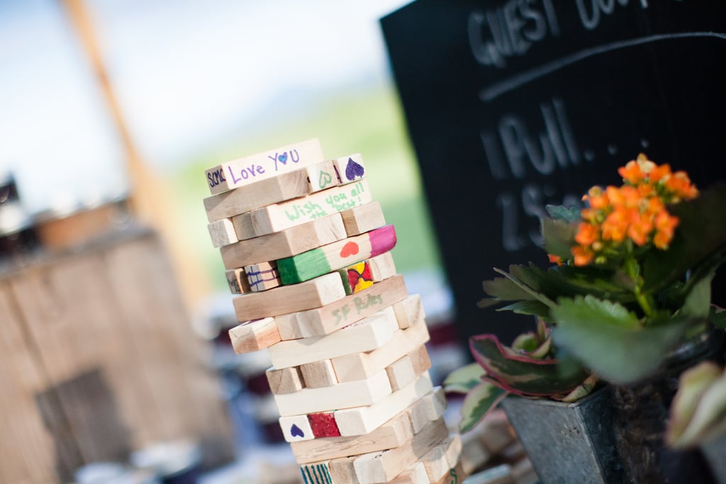 Their guest book was a Jenga game! How Do You Plan a Casual Outdoor