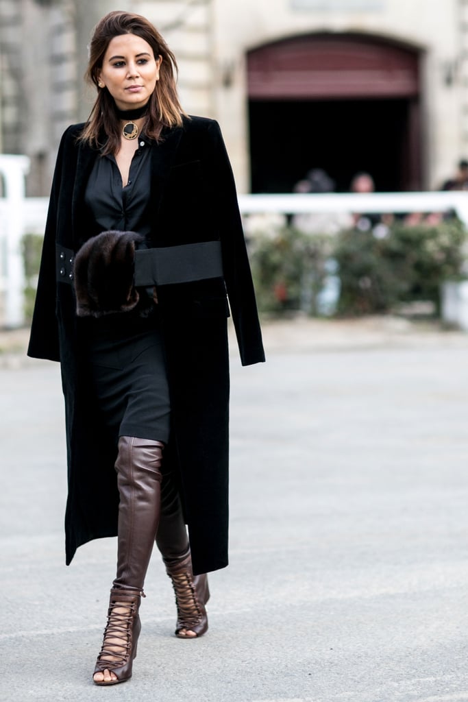 Christine kept things monochromatic and distinctly high-fashion — we could totally see Kim in those boots.