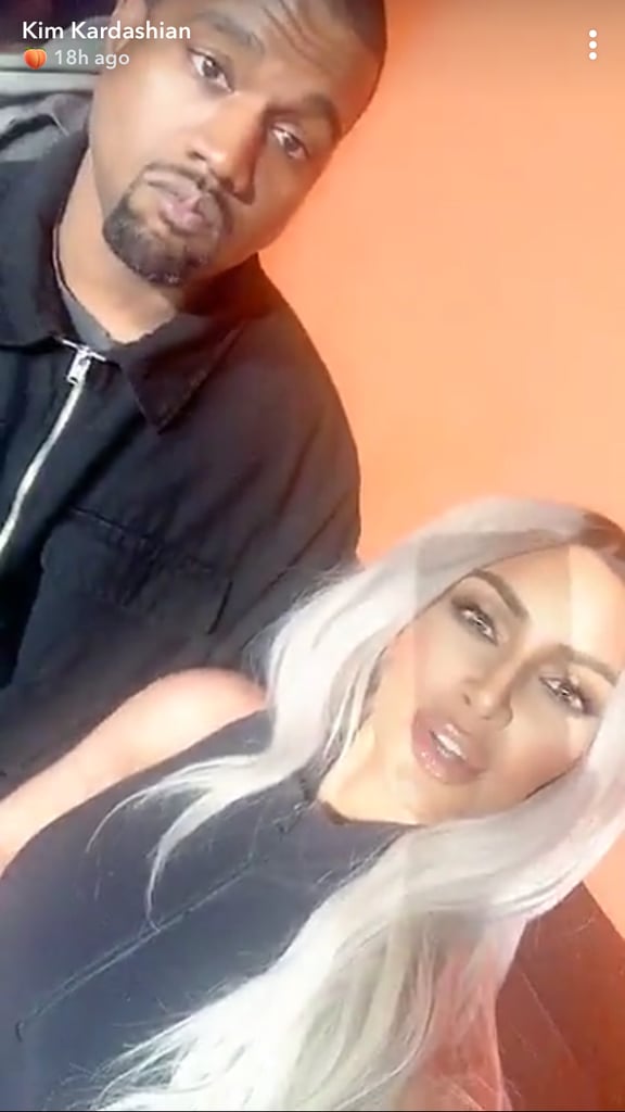 Kim Kardashian and Kanye West on Family Feud Snapchat Photos