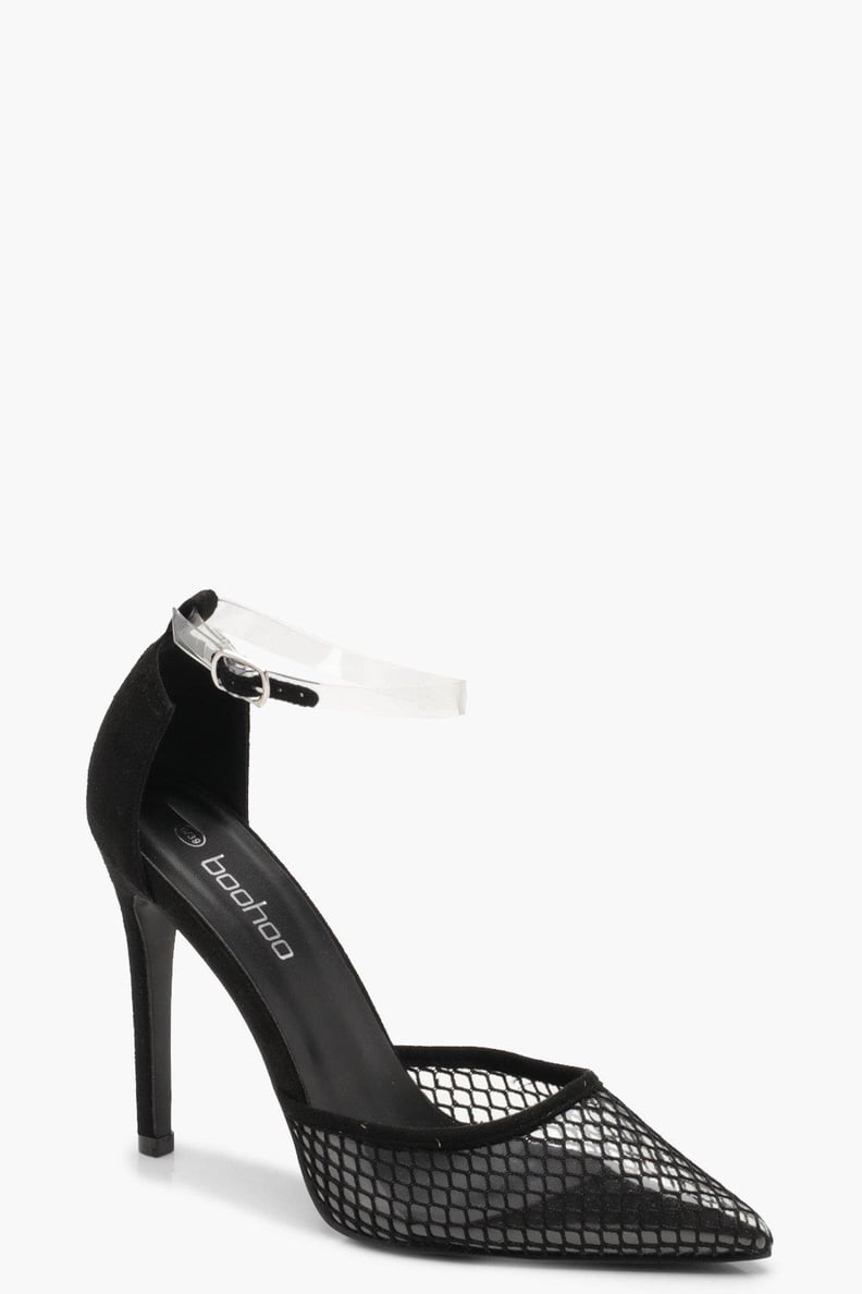 Boohoo Mesh Toe Pointed Court Shoes