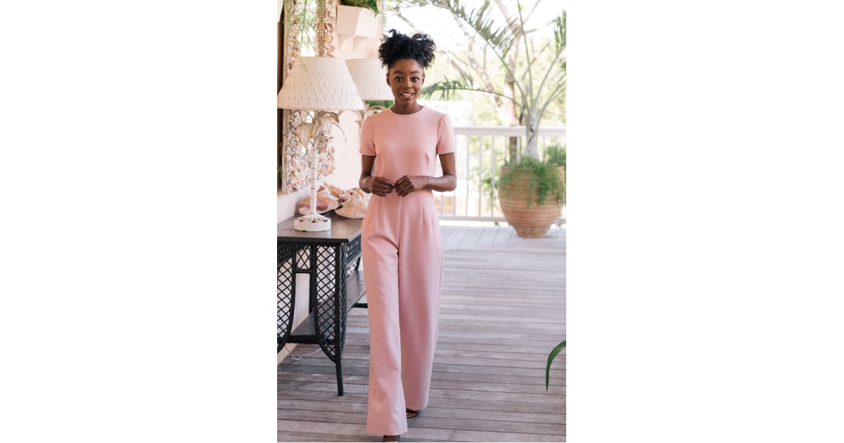 Gal meets glam hotsell pearl trim jumpsuit