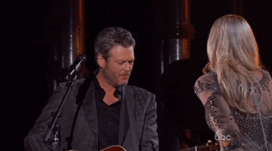 Gwen Stefani and Blake Shelton Eye Contact While Singing