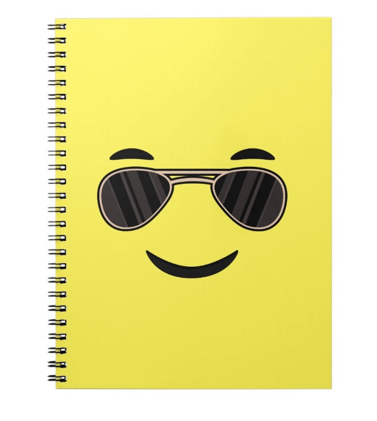 Sunglasses Emoji Spiral Notebook