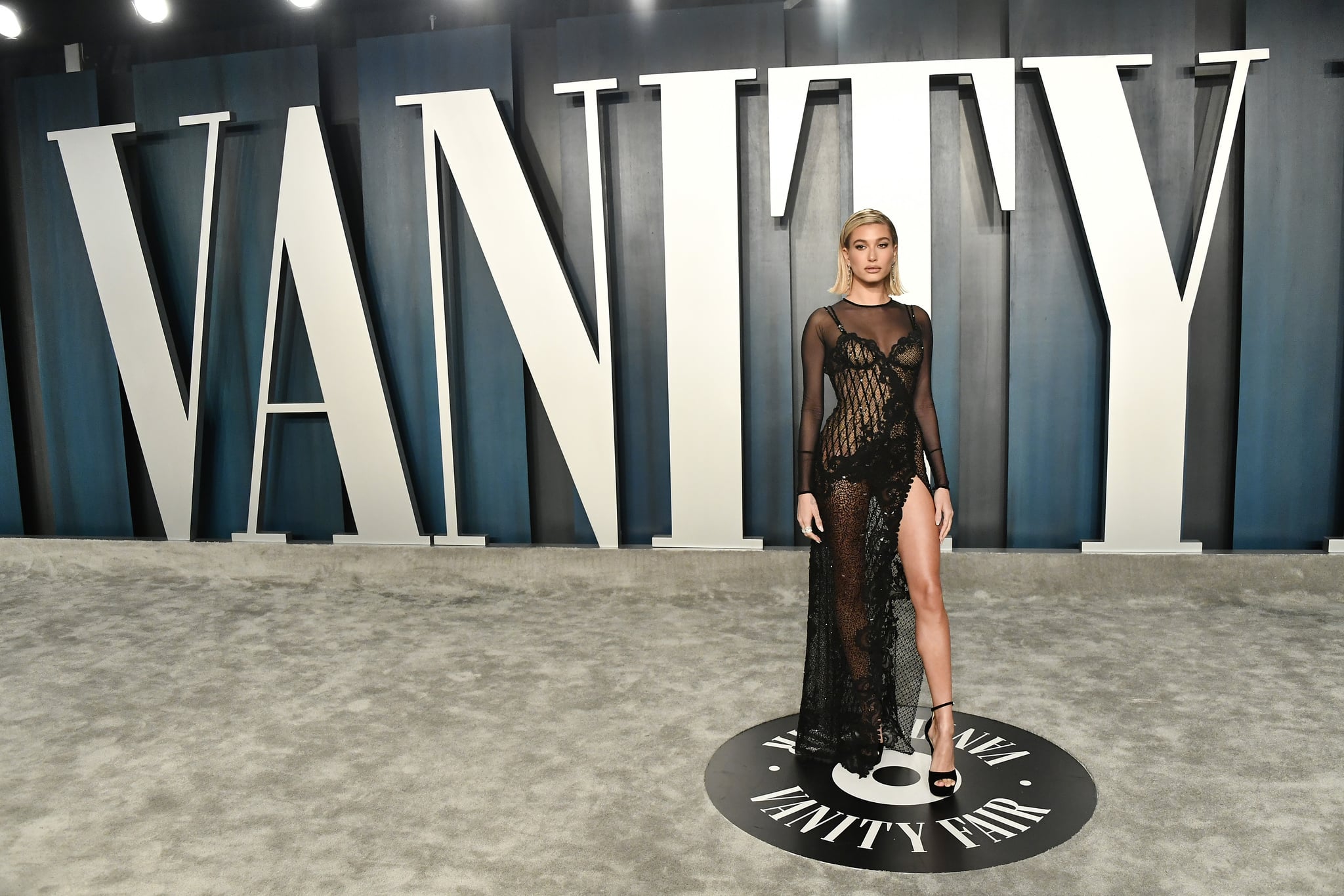 Hailey Bieber's Dress Sleeve Hits the Floor at Vanity Fair Oscars Party:  Photo 1371539, 2023 Oscars Parties, Hailey Bieber Pictures