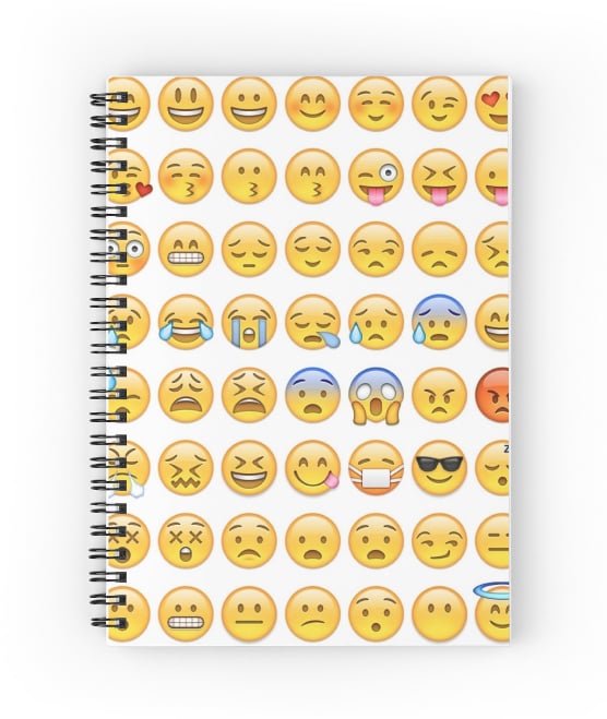 All Faces Emoji Collage Spiral Notebook