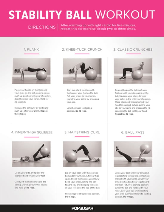 Swiss Ball Exercise Chart