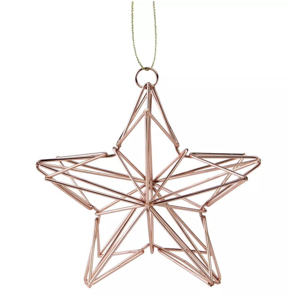 Northlight 4.5" Rose Gold Geometric Wire Star Christmas Ornament